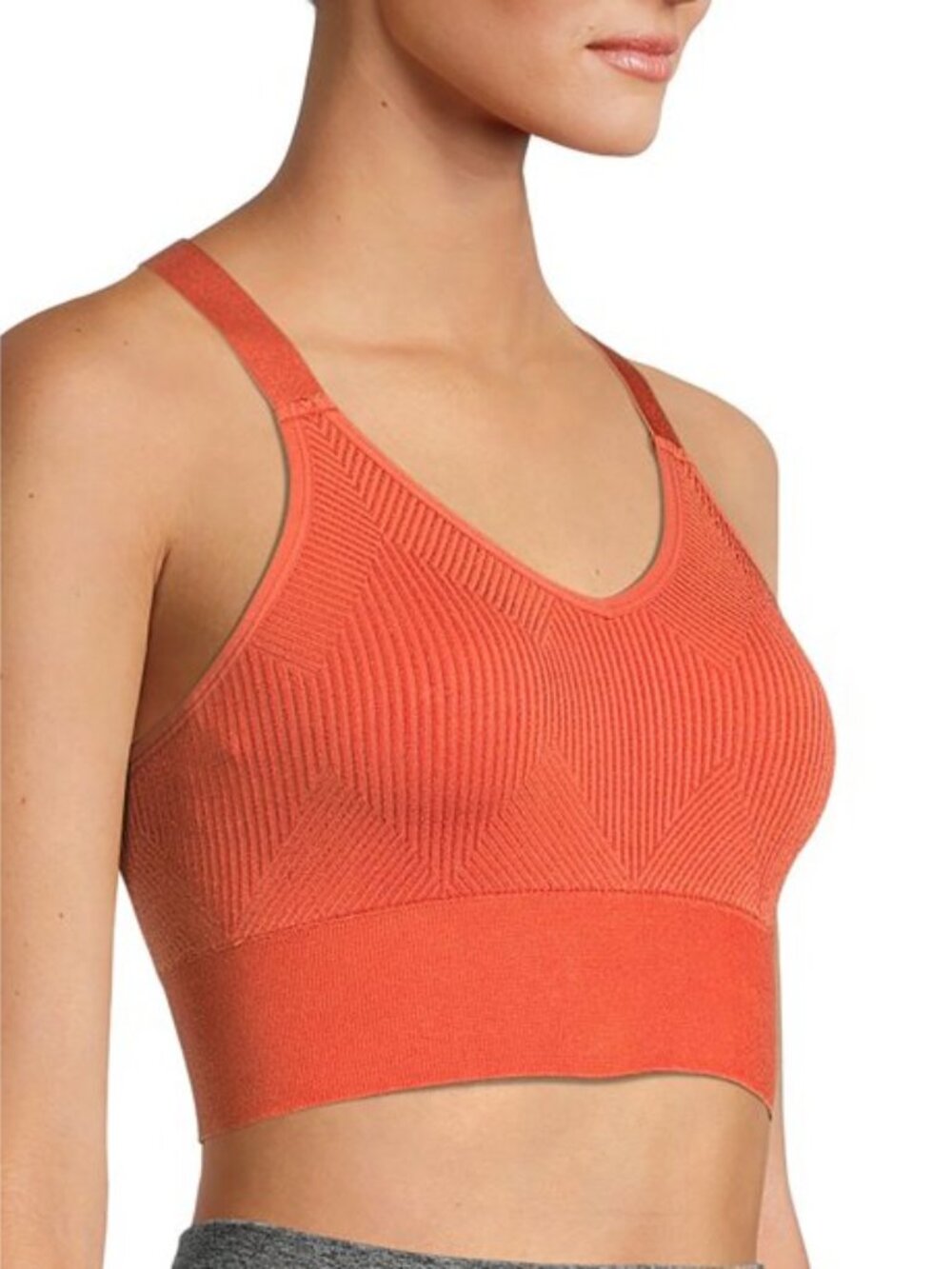 NWT Avia Crossback Sports Bra Med Support Workout Yoga Neon Burnt Orange NEW